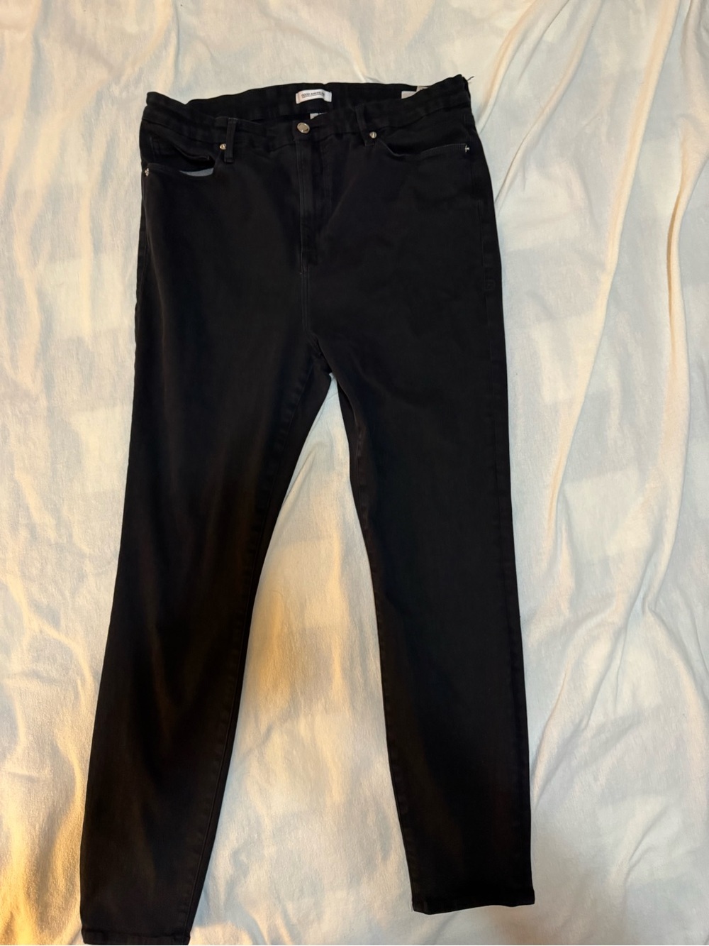 Good American Good Legs Black Skinny Jeans Sz 18 GAGL403 Stretch USA